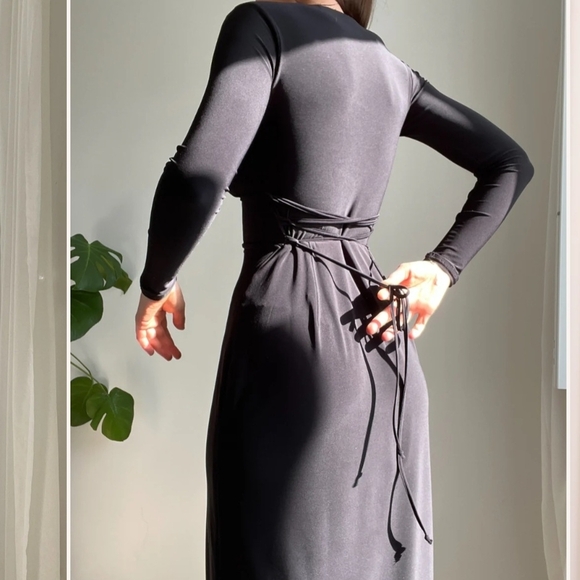 Chic Black Long Sleeve Dress - Picture 4 of 8